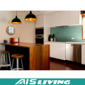 Cabinet de cuisine en bois de moulage de couronne de conception professionnelle (AIS-264)